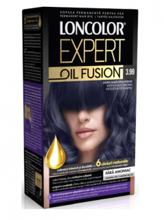 Vopsea de par permanenta Loncolor Expert Oil Fusion 3.99 Saten Albastrui Intens,100 ml