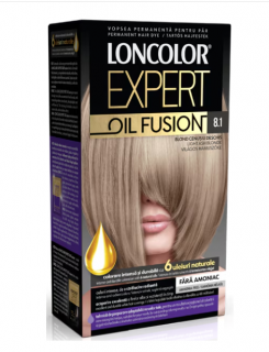 Vopsea de par permanenta Loncolor Expert Oil Fusion 8.1 Blond Cenusiu Deschis,100 ml