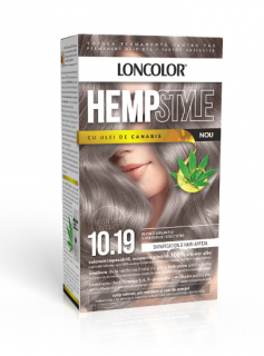 Vopsea de par permanenta Loncolor HempStyle 10.19 Blond Argintiu, 100 ml