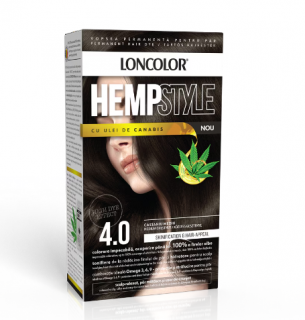Vopsea de par permanenta Loncolor HempStyle 4.0 Castaniu Mediu,100 ml