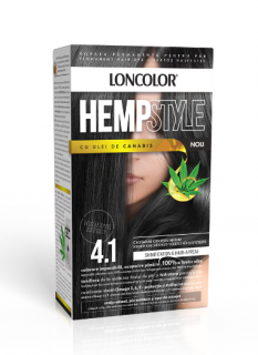 Vopsea de par permanenta Loncolor HempStyle 4.1 Castaniu Cenusiu Mediu,100 ml