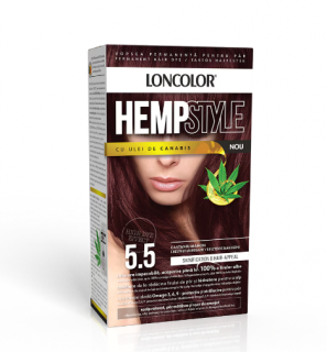 Vopsea de par permanenta Loncolor HempStyle 5.5 Castaniu Mahon,100 ml