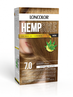 Vopsea de par permanenta Loncolor HempStyle 7.0 Blond Mediu,100 ml