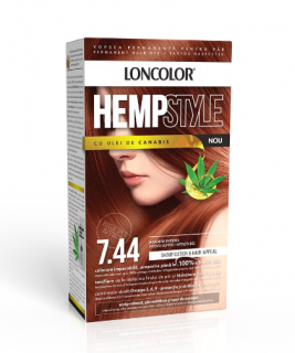 Vopsea de par permanenta Loncolor HempStyle 7.44 Aramiu intens,100 ml