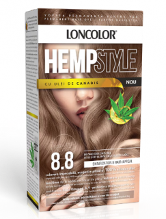 Vopsea de par permanenta Loncolor HempStyle 8.8 Blond Deschis Bej,100 ml