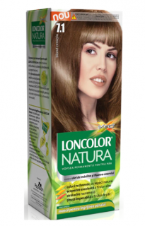 Vopsea de par permanenta Loncolor Natura 7.1 Blond Cenusiu, 100 ml