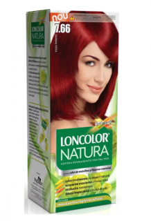 Vopsea de par permanenta Loncolor Natura 7.66 Rosu intens,100 ml