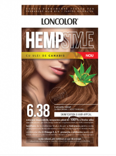 Vopsea permanenta pentru par Loncolor HempStyle,Nr 6.38 Caramel Sarat,100 ml