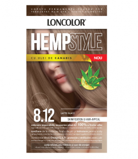 Vopsea permanenta pentru par Loncolor HempStyle Nr 8.12 Latte Glace,100 ml