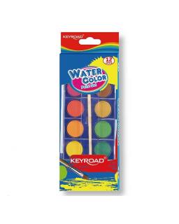 Acuarele Keyroad 12 culori si pensula carcasa plastic