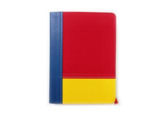 Agenda A6 nedatata tricolor cu elastic, 192 pagini