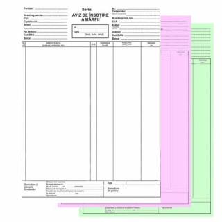 Aviz de insotire a marfii, autocopiativ A4, 3 exemplare