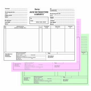 Aviz de insotire a marfii autocopiativ, A5, 3 exemplare