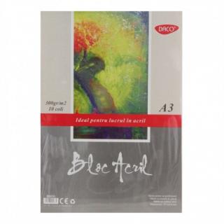 Bloc A3 acril 300gr 10 file, hartie textura panza