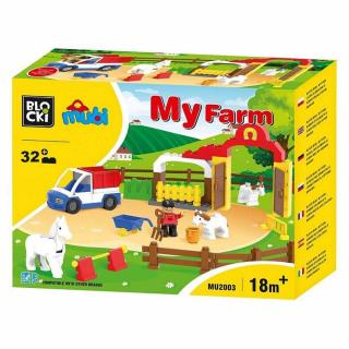 Blocki Mubi, Ferma+Tractor, 32 Piese