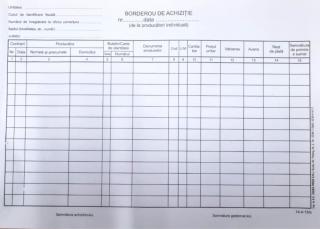 Borderou de achizitii A4 orizontal