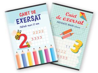 Caiet A5 de exersat, liniatura speciala patrate Matematica 10mm