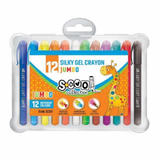 Creioane pastel Jumbo, Lavabile, 12culori set - S-COOL