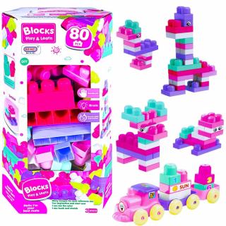 Cuburi Constructii JUMBO, 80 Piese Cutie