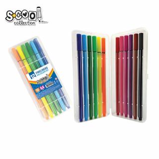 Fineliner, varf 0.4mm, 12 cul set - S-COOL