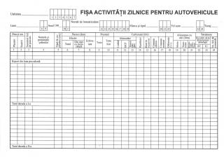 Fisa activitatii zilnice pt. autovehicule A4 orizontal set 100 ( Dany Cris )