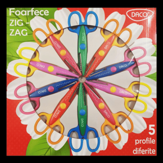 Foarfeca 14 cm, 10buc set, Zig Zag Daco