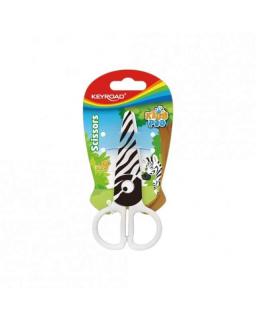 Foarfeca plastic Keyroad Kids Pro, Zebra, 1 bucata blister