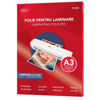 Folie laminare A3 80 microni 100 top DACO FO380