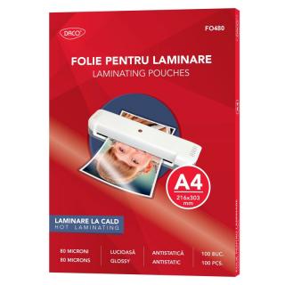 Folie laminare A4 80 microni 100 top DACO FO480