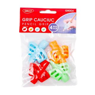 Grip cauciuc Set 4 pentru creioane DACO