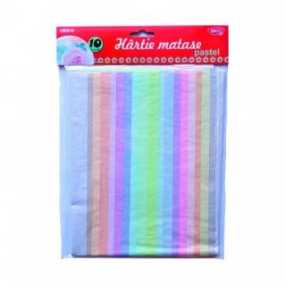 Hartie matase Pastel 10 coli, 10 culori DACO HR 916