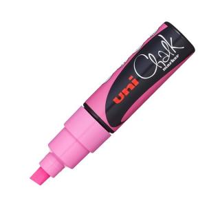 Marker creta lichida UNI Chalk, 8mm, ROZ FLUO