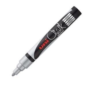 Marker UNI Chalk cu creta lichida, ARGINTIU, 1.8-2.5 mm