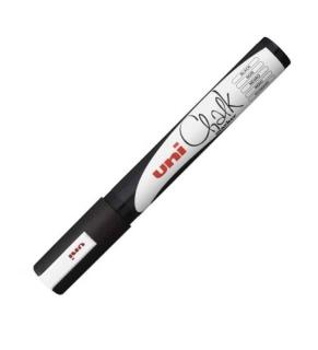 Marker UNI Chalk cu creta lichida, Negru, 1.8-2.5 mm,