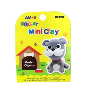 Plastilina iClay MiniClay Amos, model Catelus, 30 g, 4 culori cutie