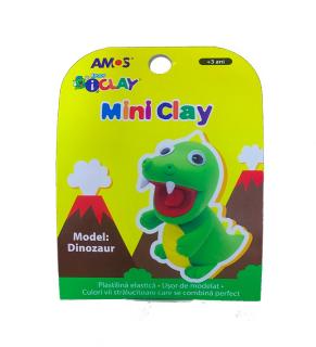 Plastilina iClay MiniClay Amos, model Dinozaur, 30 g, 4 culori cutie