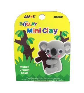 Plastilina iClay MiniClay Amos, model Koala, 30 g, 4 culori cutie