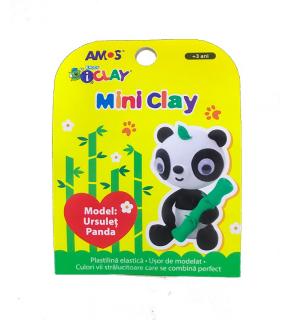 Plastilina iClay MiniClay Amos, model Panda, 30 g, 4 culori cutie