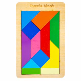 Puzzle din lemn, Forme geometrice Color