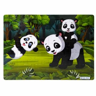 Puzzle Lemn, 40 piese, Ursuleti Panda