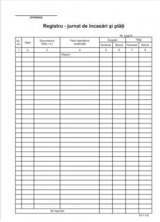 Registru jurnal de incasari si plati A4 vertical