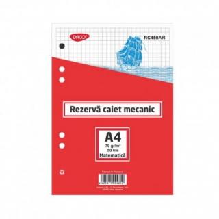 Rezerva caiet mecanic A4 50file Matematica