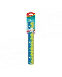 Rigla Liniar Soft plastic, 30 cm, bicolora