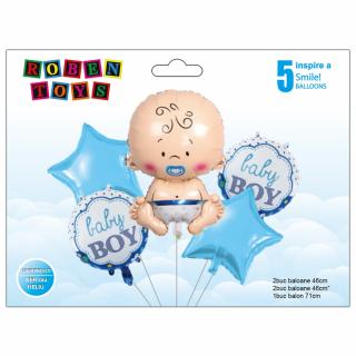 Set Baloane folie aluminiu   Baby Boy   Albastru