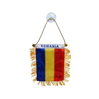 Steag auto cu ventuza, Romania, 8x12 cm
