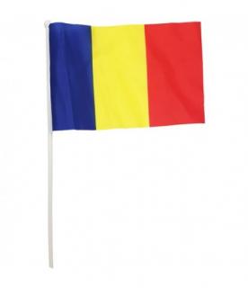 Steag panza de mana cu suport de plastic, Romania, 30 x 45 CM