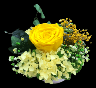 Aranjament floral mic cu trandafir criogenat