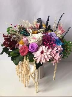 Buchet flori criogenate in vas ceramic cu picior