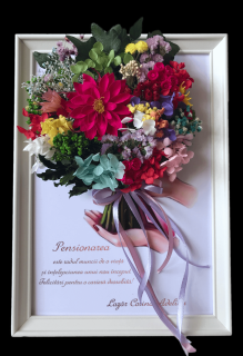 Tablou buchet flori pentru colega care se pensioneaza
