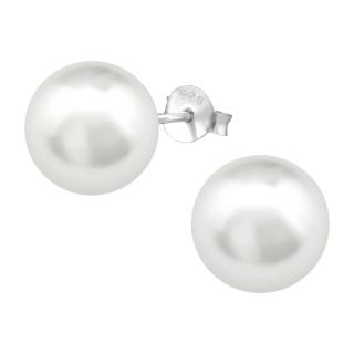 Cercei Argint 925- Perle White  -10 mm